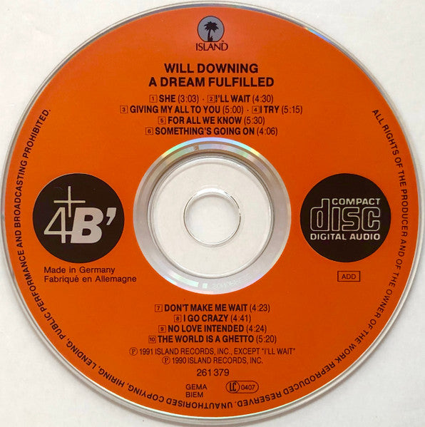 CD Will Downing – A Dream Fulfilled - USADO